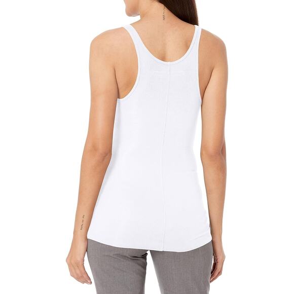 ENZA COSTA Silk Rib Tank Top Womens Small Black White Set of 2 Layering Stretch - Picture 3 of 16